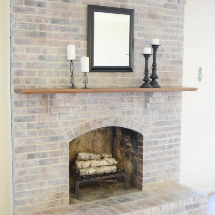 How To Whitewash A Fireplace Love, What Color Paint To Whitewash Brick Fireplace