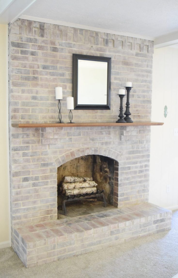 How To Whitewash A Fireplace Love, Whitewashing Brick Fireplace Wall