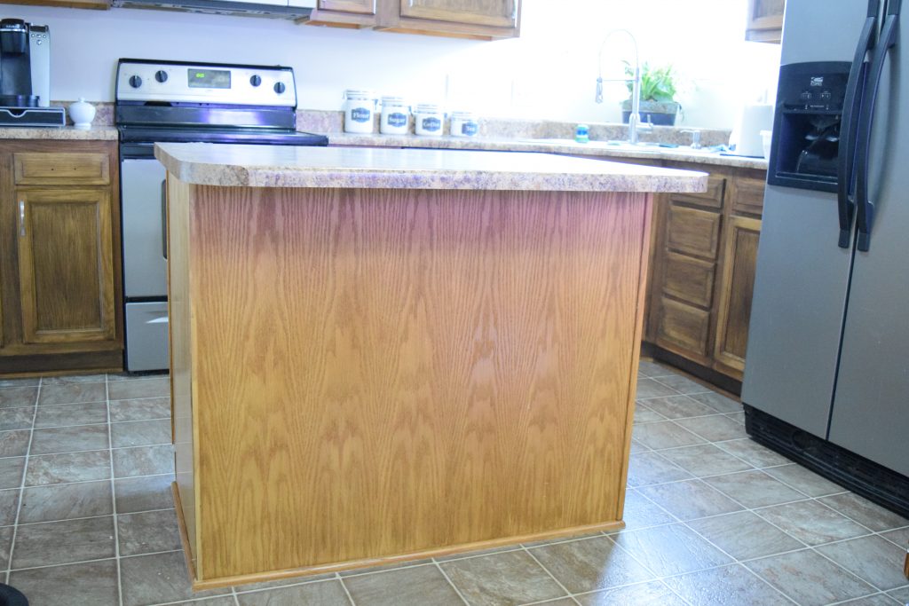 Builder Grade Kitchen Island - How To Add Moulding