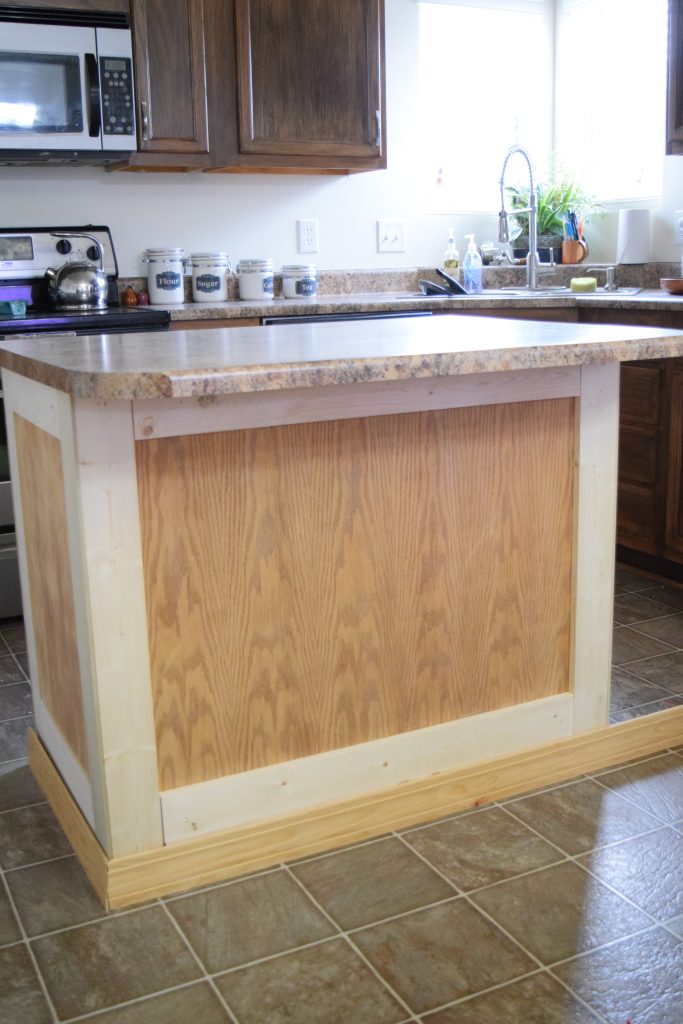 Add Molding To A Builder Grade Kitchen Island An Easy How To Love Remodeled