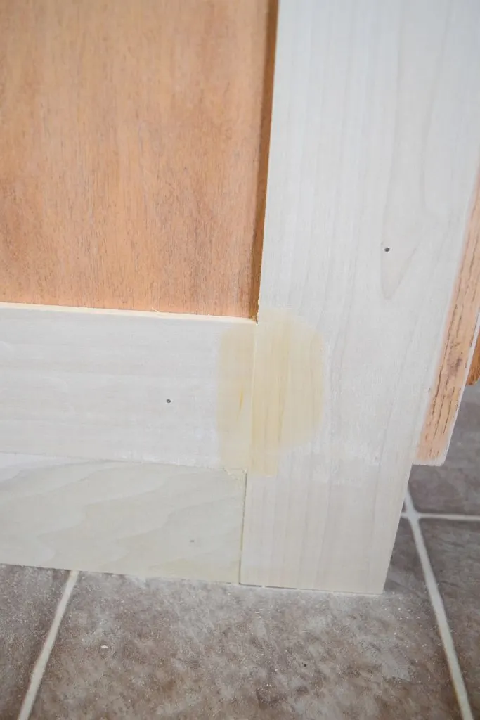 Fill the seams when adding molding to a kitchen island