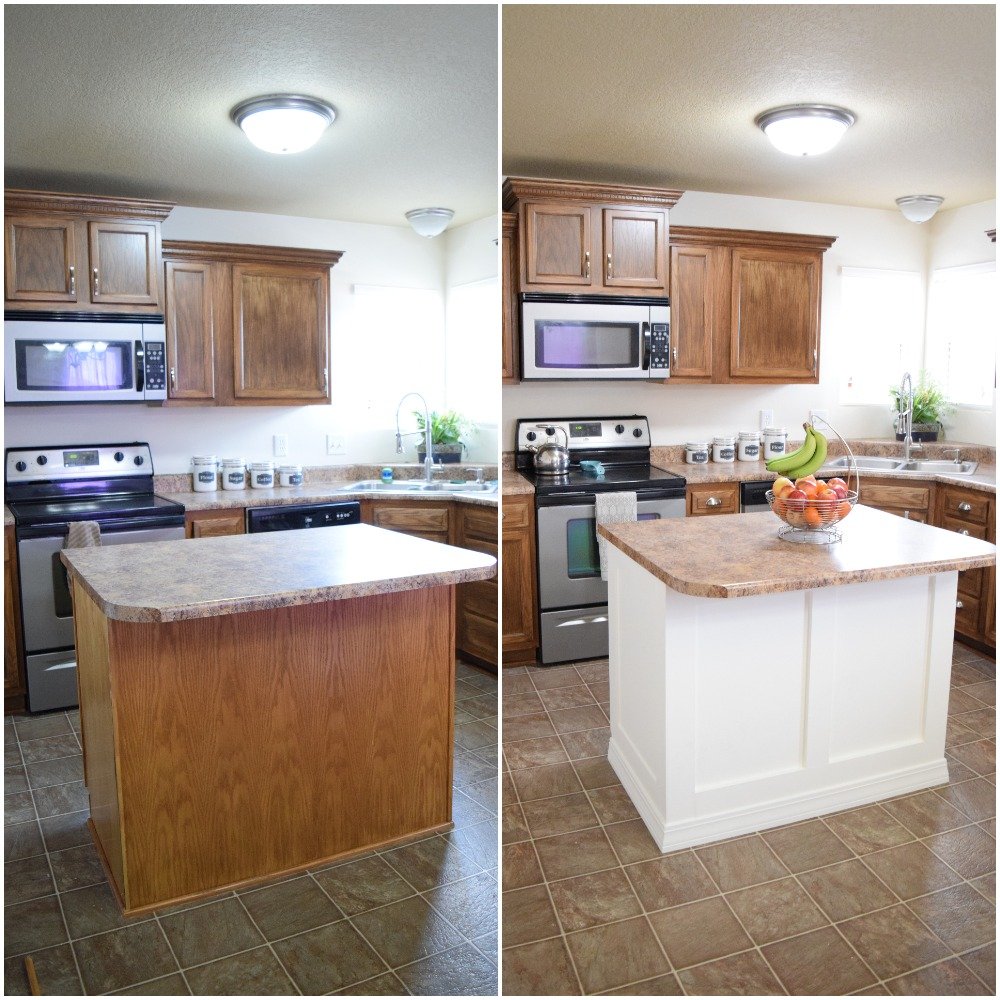 Add Molding To A Builder Grade Kitchen Island An Easy How To Love Remodeled