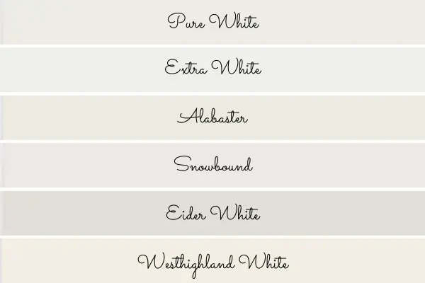 Top Whites from Sherwin Williams