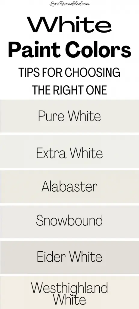 The Best White Paint Colors From Sherwin Williams Love Remodeled - Names Of White Paint Colors