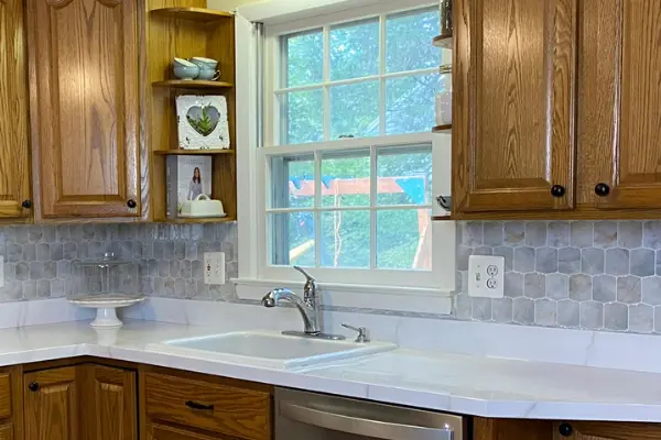 Peel and Stick Backsplash Tile are a Quick Kitchen Update.