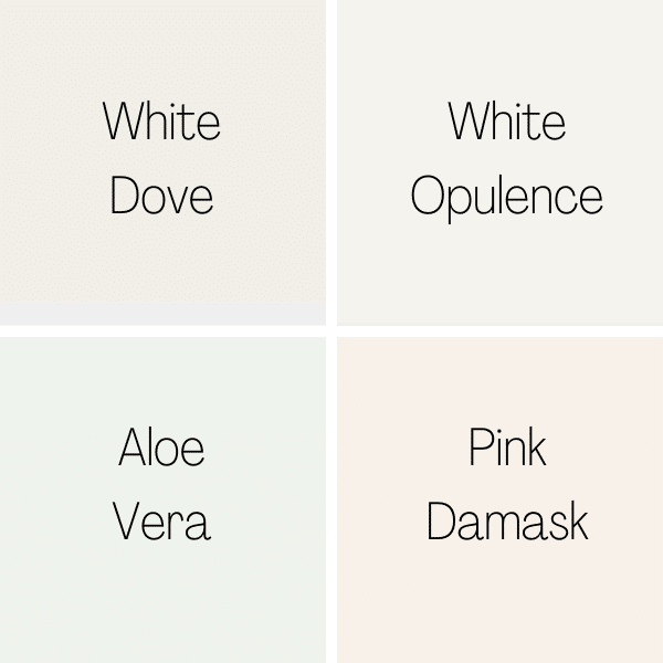 White Dove compared to other paint colors