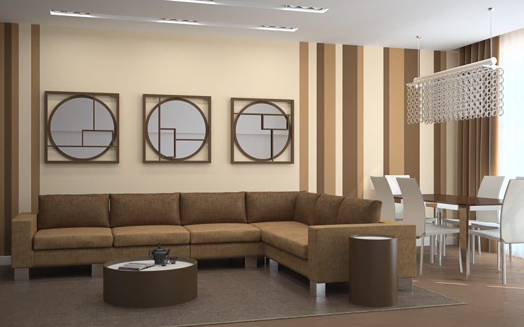 Modern Room with Beige Paint Color