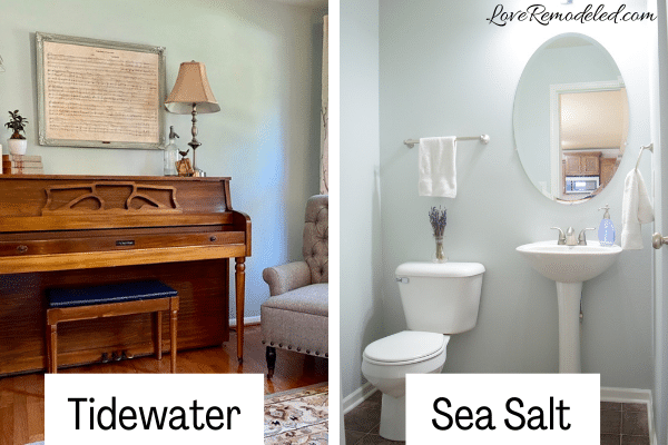 Comparison of Tidewater and Sea Salt by Sherwin Williams