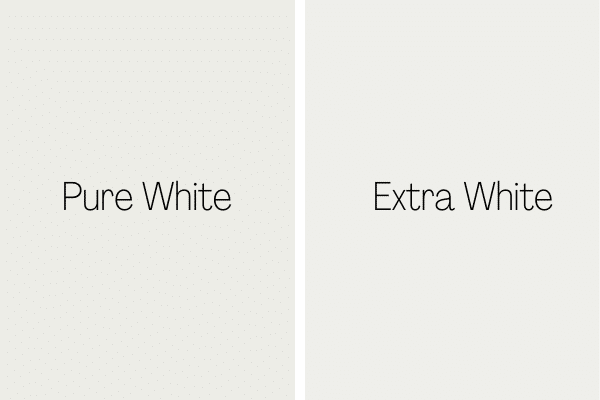 Pure White vs. Extra White