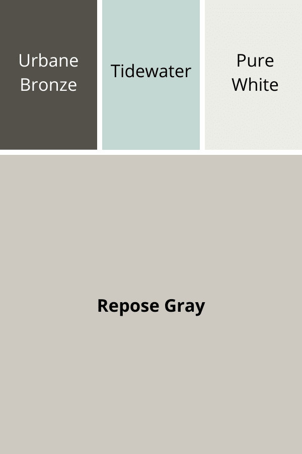 Colors that Go With Repose Gray - Urbane Bronze, Tidewater, Pure White