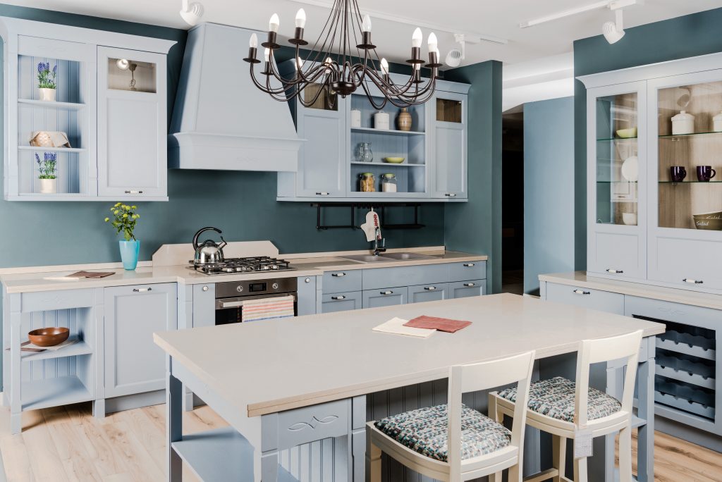 deep blue kitchen walls