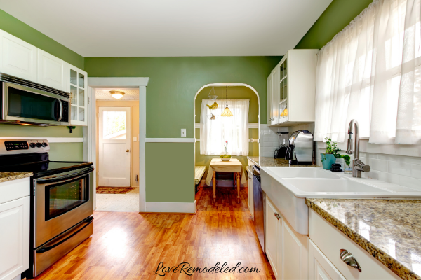 green kitchen walls