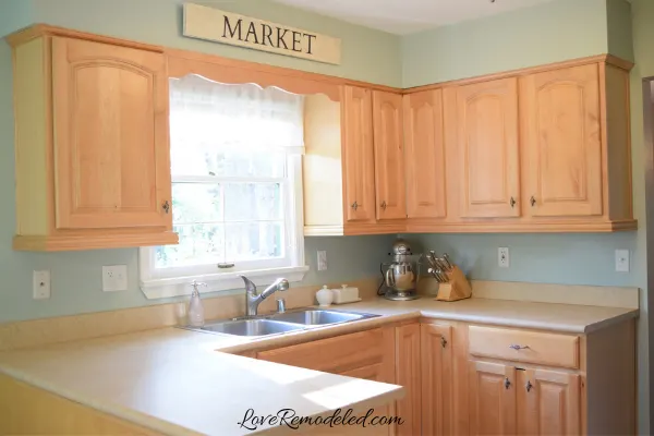 blue green kitchen walls