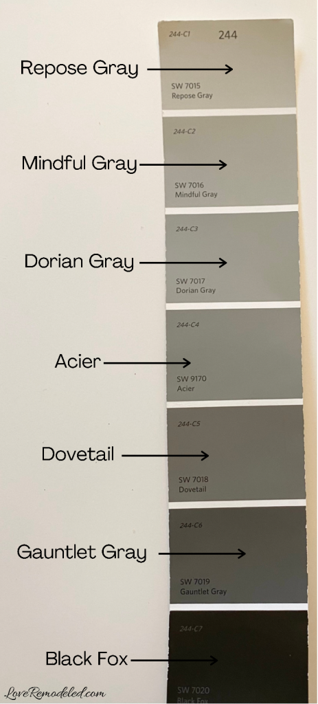 Mindful Gray Paint Color Strip