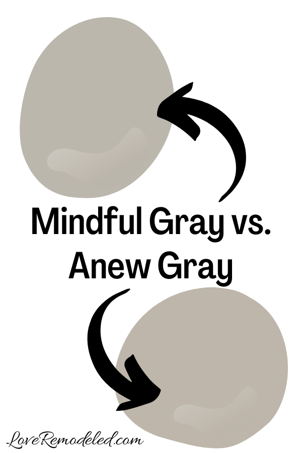 Sherwin Williams Mindful Gray vs. Anew Gray