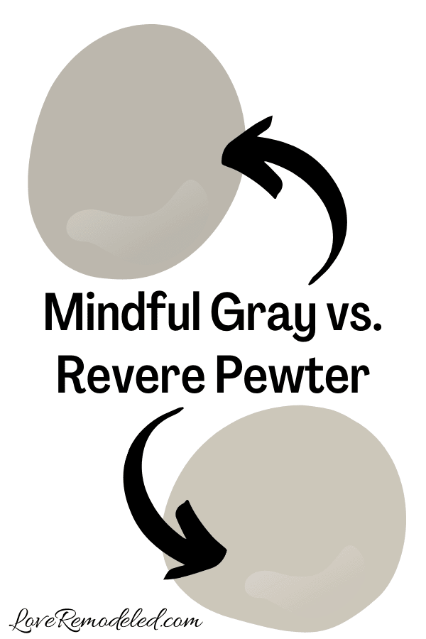 Sherwin Williams Mindful Gray vs. Revere Pewter