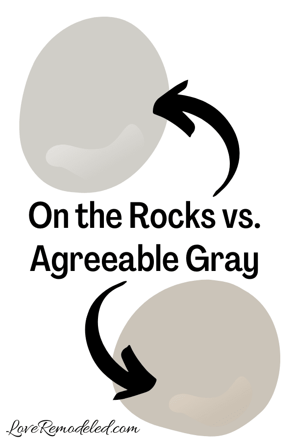 Sherwin Williams On the Rocks vs. Agreeable Gray