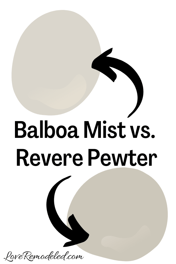 Benjamin Moore Balboa Mist vs. Revere Pewter