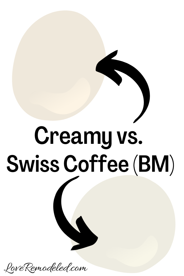 Sherwin Williams Creamy vs. Benjamin Moore Swiss Coffee