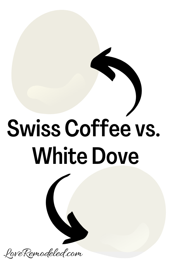 Benjamin Moore Swiss Coffee vs. White Dove (1)