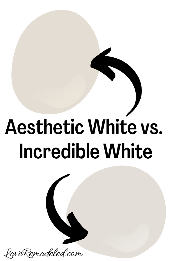 Sherwin Williams Aesthetic White vs. Incredible White