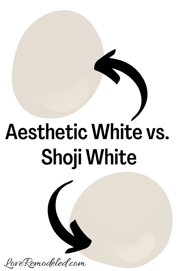 Sherwin Williams Aesthetic White vs. Shoji White