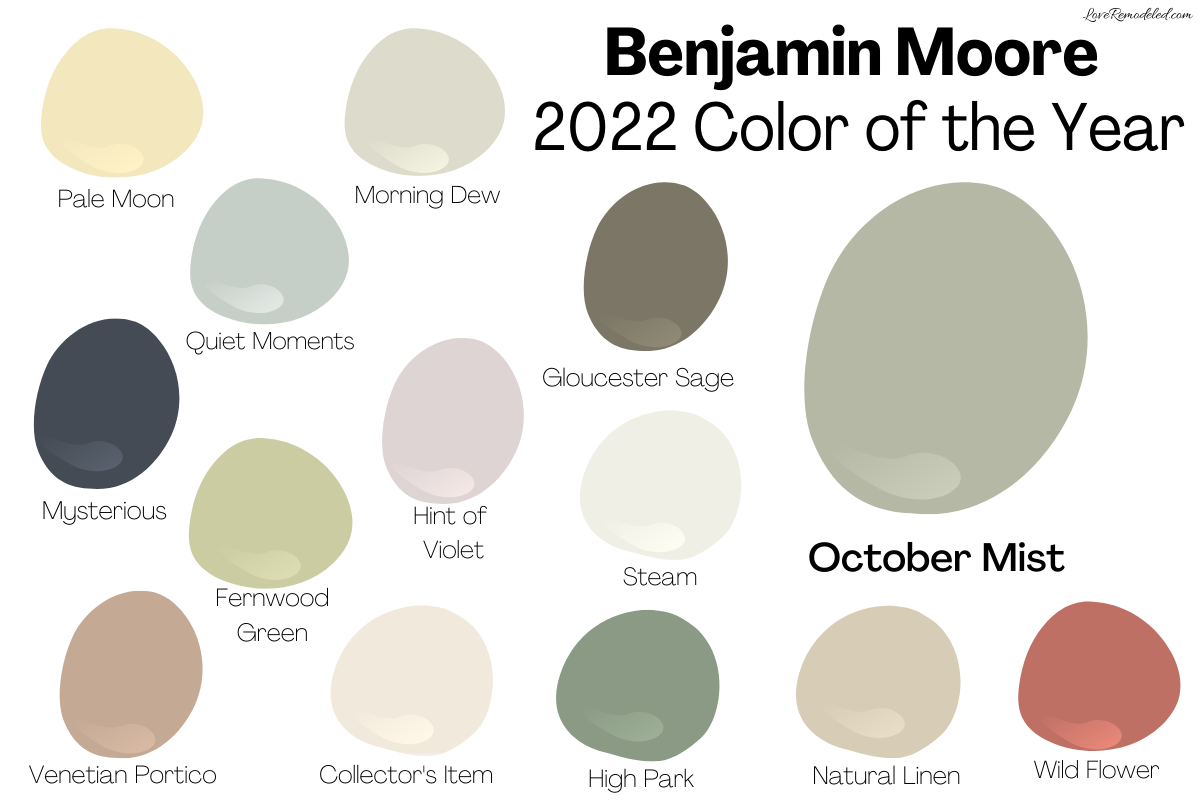 October Mist, Benjamin Moore's 2022 Color of the Year Love Remodeled