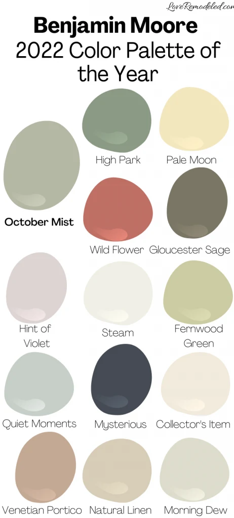 Benjamin Moore's 2022 Colors of the Year