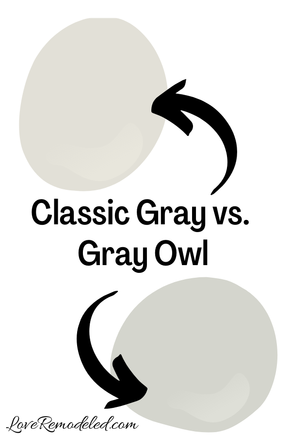 Benjamin Moore Classic Gray vs. Gray Owl