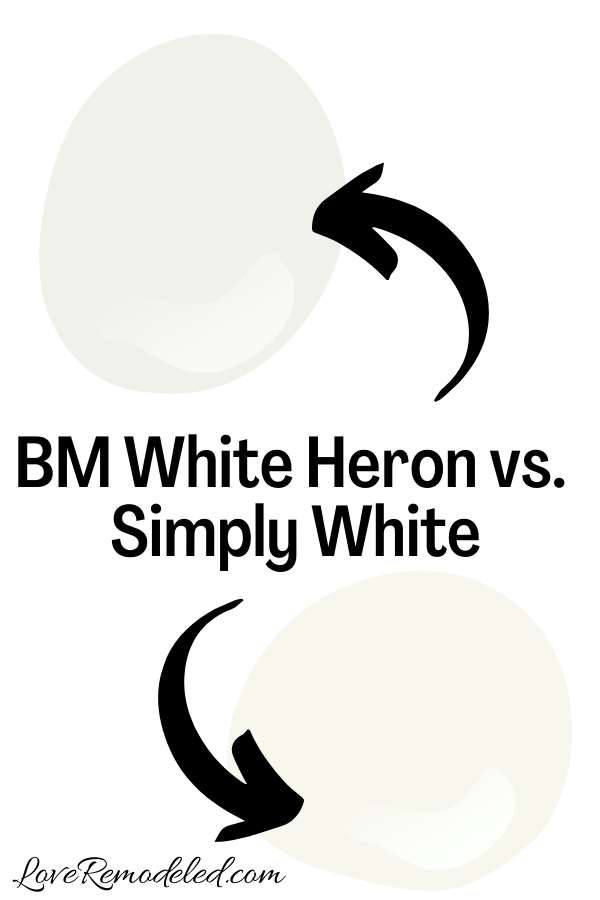 Benjamin Moore White Heron vs. Simply White