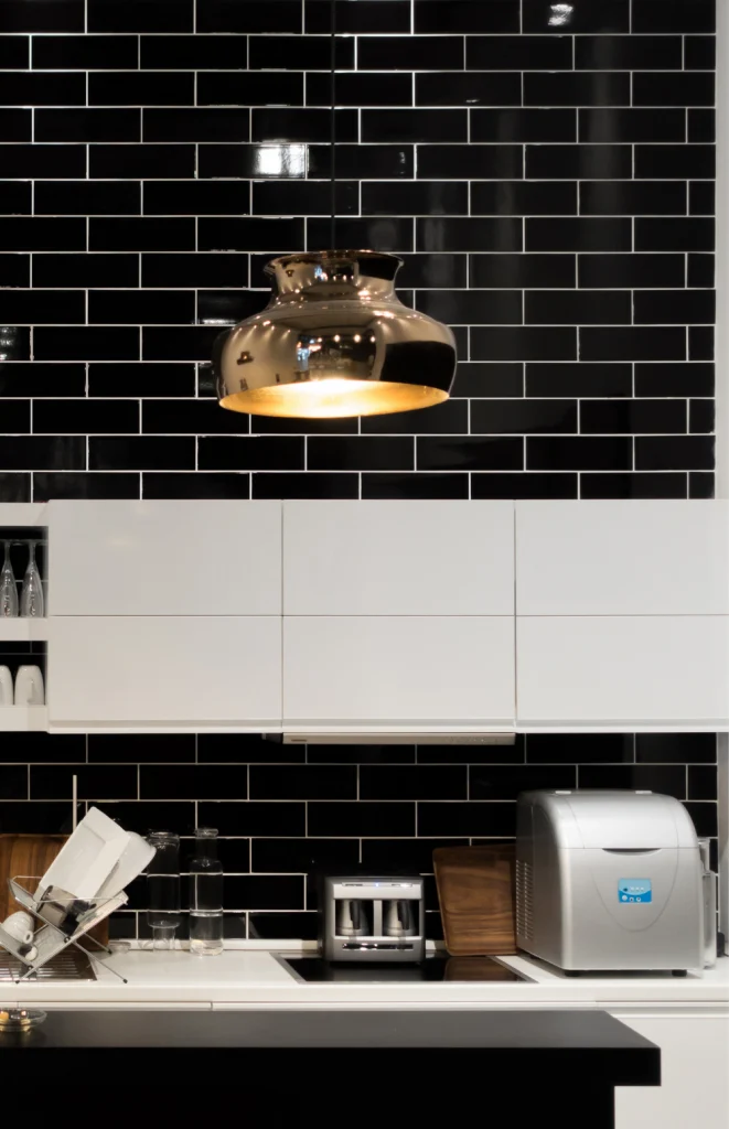 Black Tile with White Grout