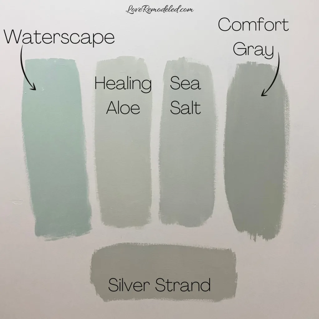 Blue Green Paint Colors Compared