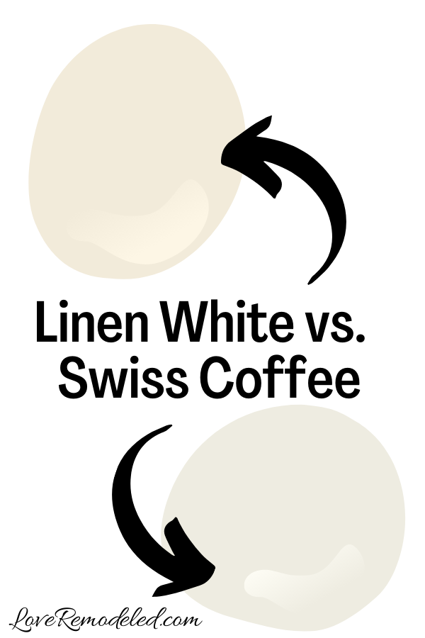 Benjamin Moore Linen White vs. Swiss Coffee