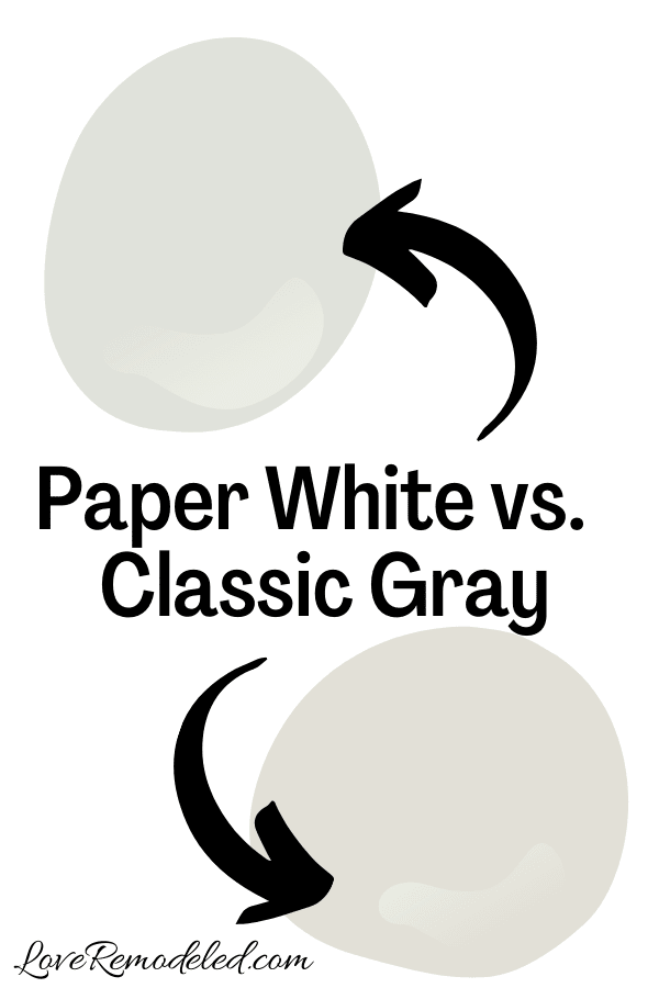 Benjamin Moore Paper White vs. Classic Gray