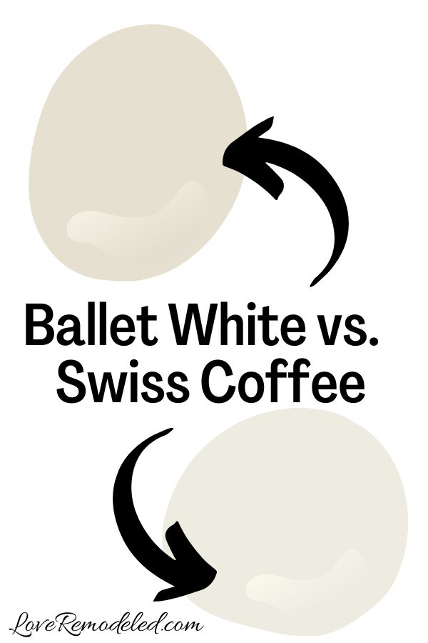 Benjamin Moore Ballet White vs. Swiss Coffee