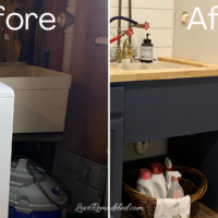 Faux Cabinet to Hide Utility Sink Before and After