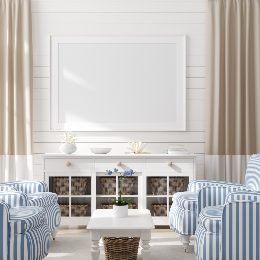 Coastal Grandmother design style living room