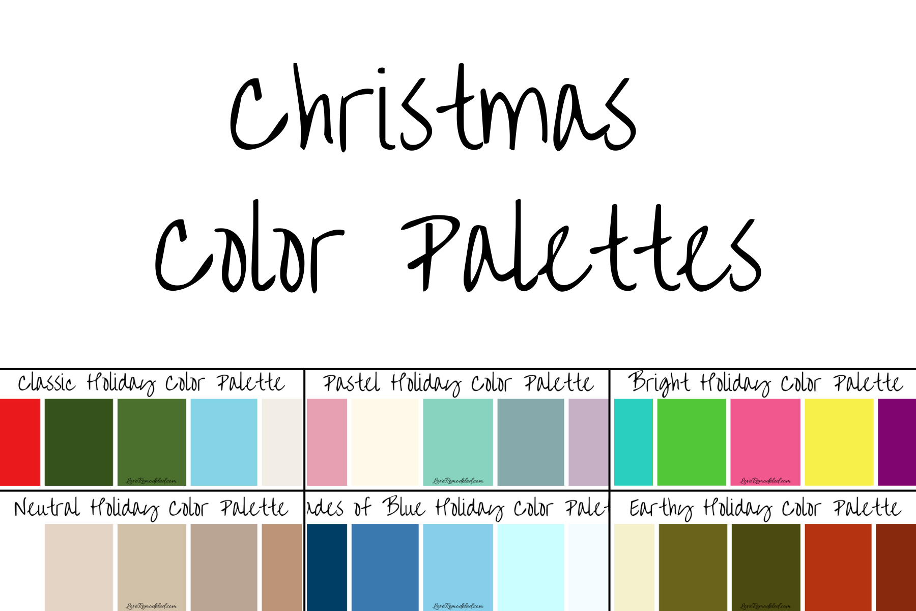 Christmas Color Palettes