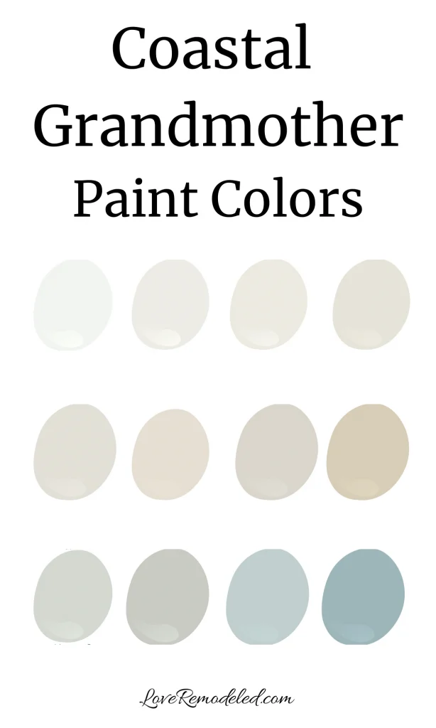 Coastal Grandmother Aesthetic Paint Colors