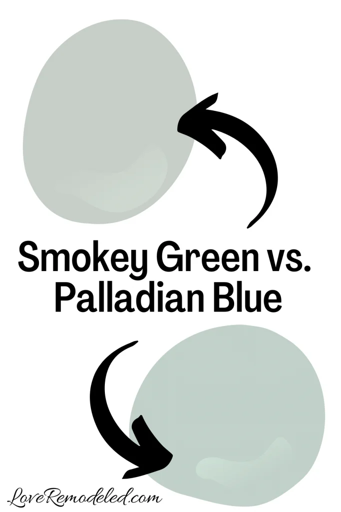 Benjamin Moore Smokey Green vs. Palladian Blue