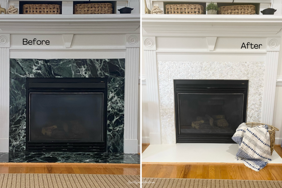 Fireplace Makeover How to Tile Over a Fireplace Surround Love Remodeled