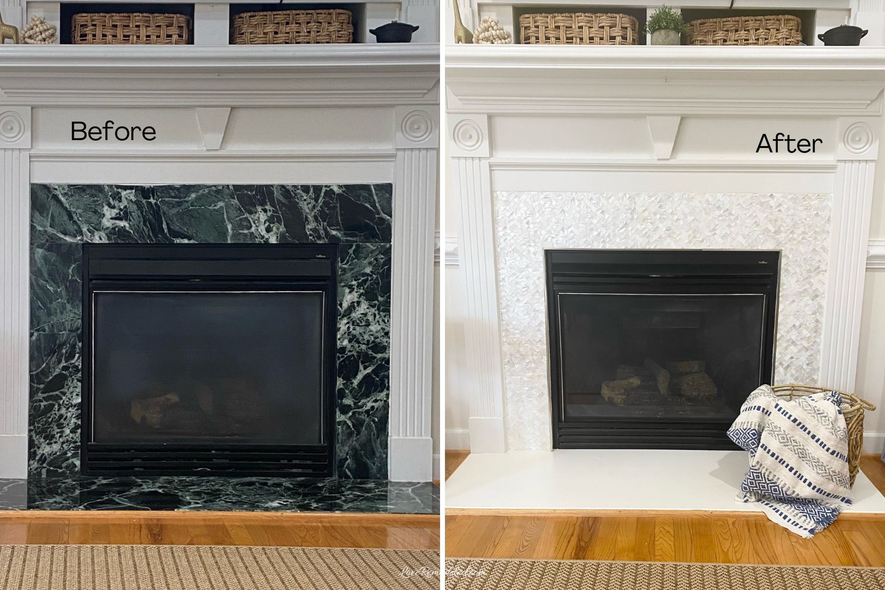 Fireplace Makeover - Before and After