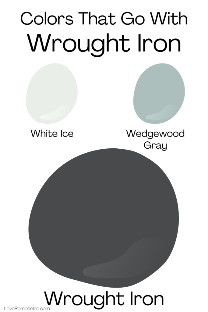 Colors That Go With Wrought Iron Benjamin Moore -  White Ice and Wedgewood Gray