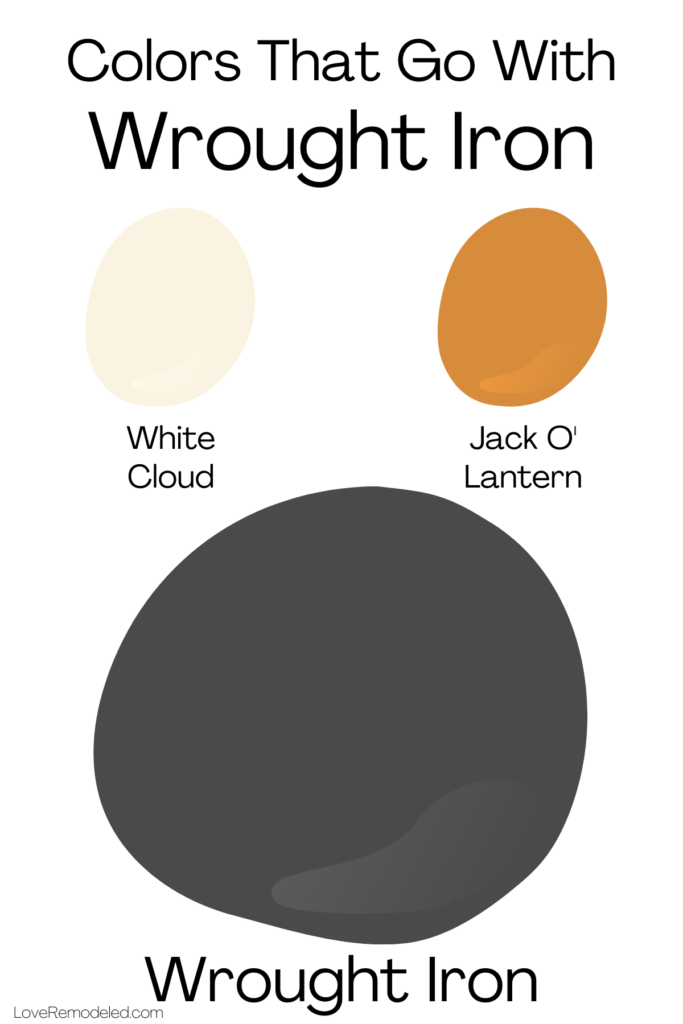 Colors That Go With Wrought Iron Benjamin Moore - White Cloud and Jack O' Lantern