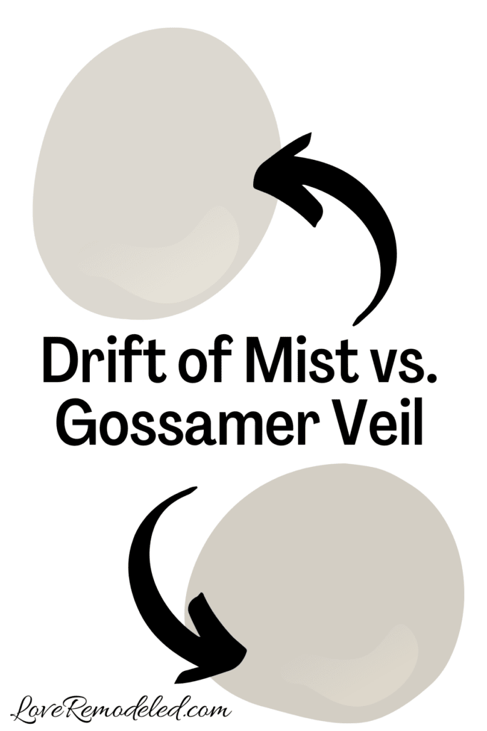 Sherwin Williams Drift of Mist vs. Gossamer Veil