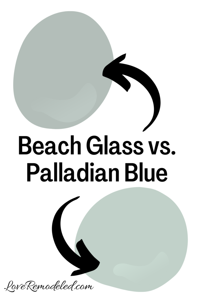 Benjamin Moore Beach Glass vs Palladian Blue