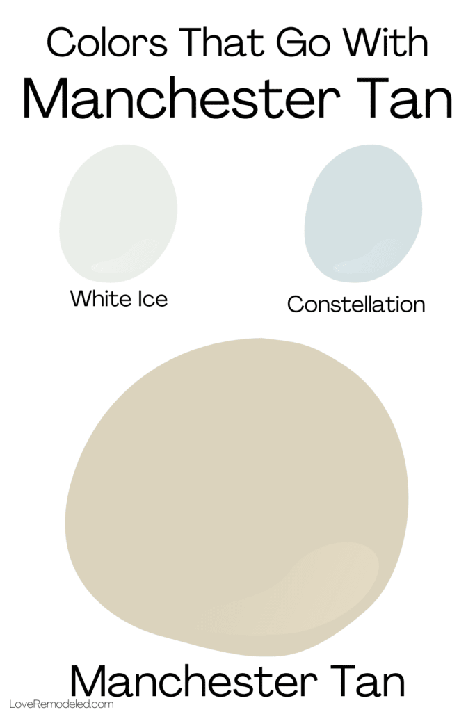 Colors That Go With Benjamin Moore Manchester Tan - White Ice and Constellation