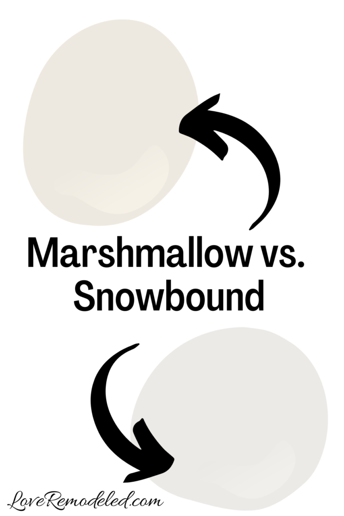 Sherwin Williams Marshmallow vs Snowbound