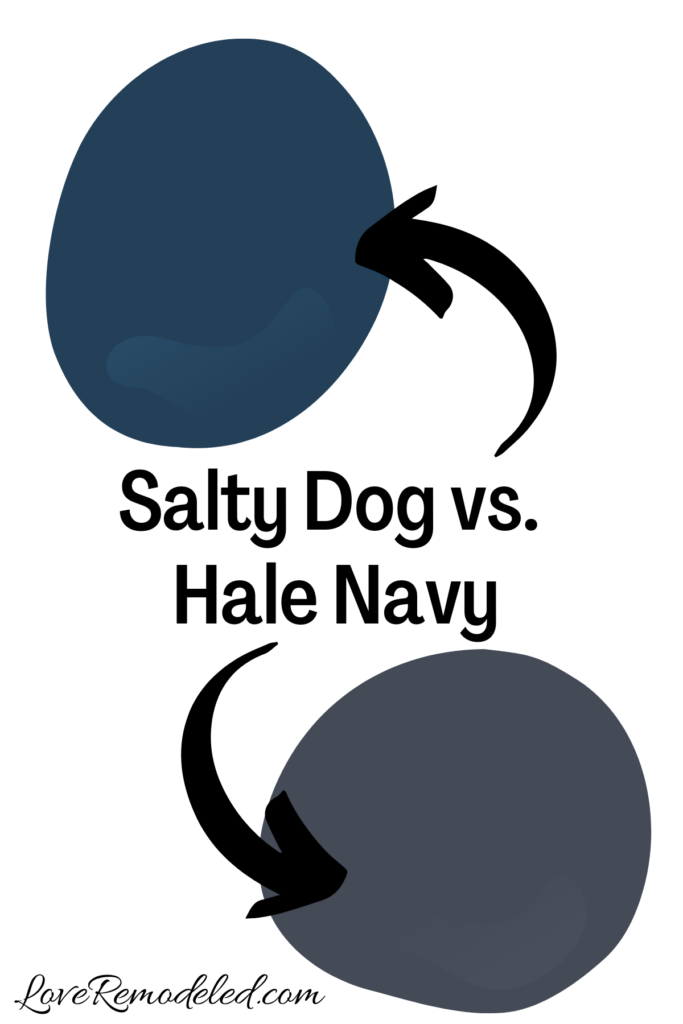 Sherwin Williams Salty Dog vs Hale Navy