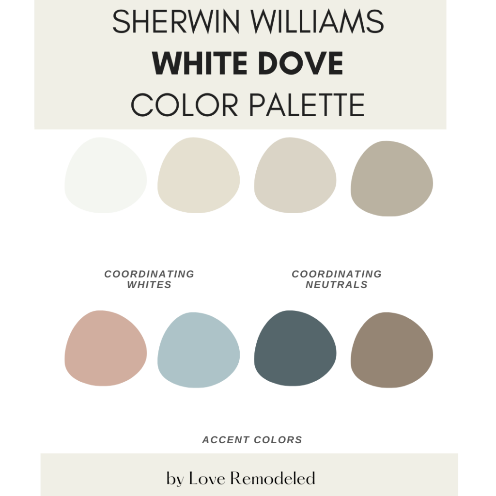 Curated Paint Palette for White Dove; White Dove Color Scheme